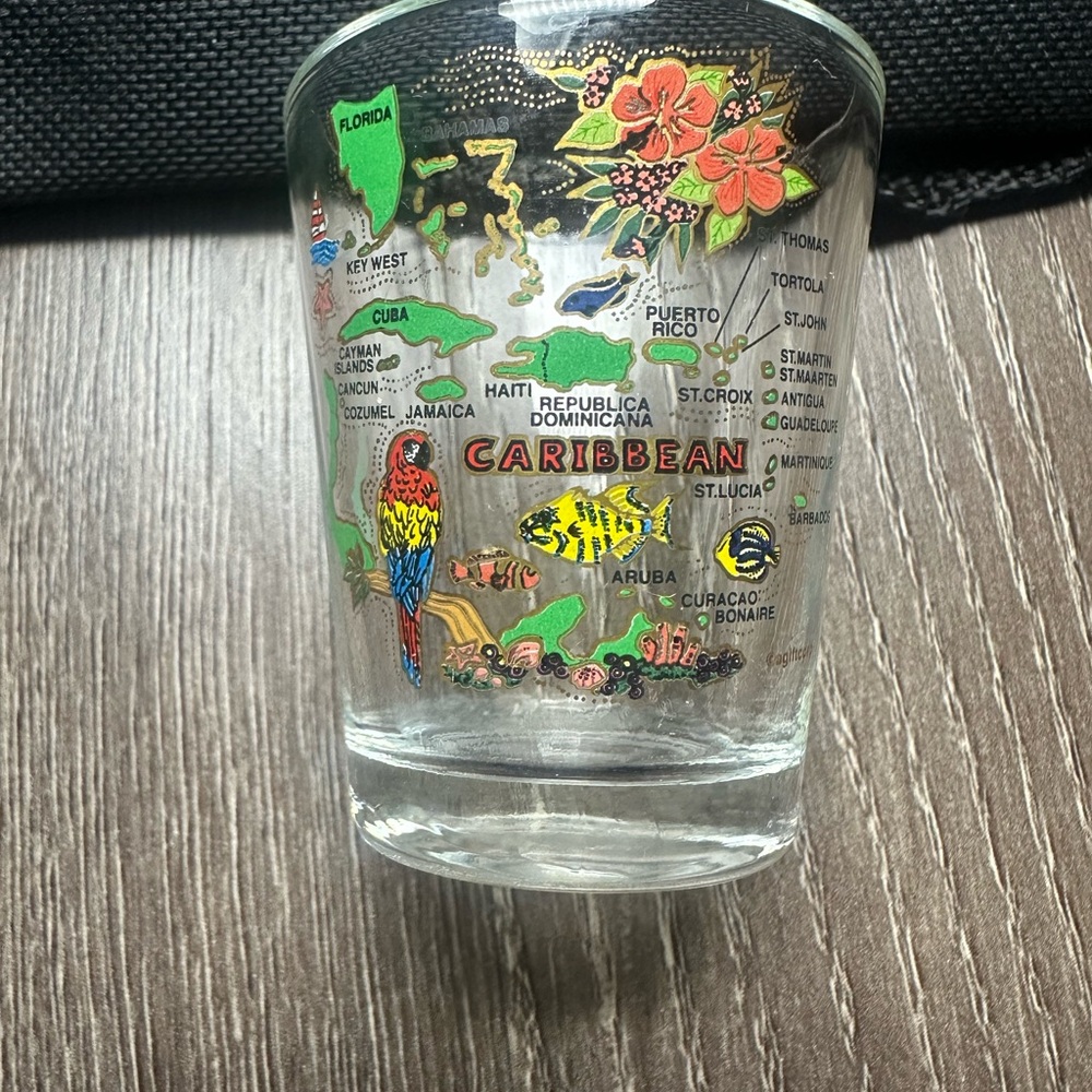 Caribbean Map Souvenir Shot Glass